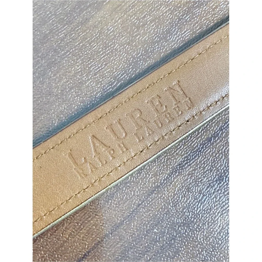 Lauren Ralph Lauren Brown Leather Belt with Gold Trim M